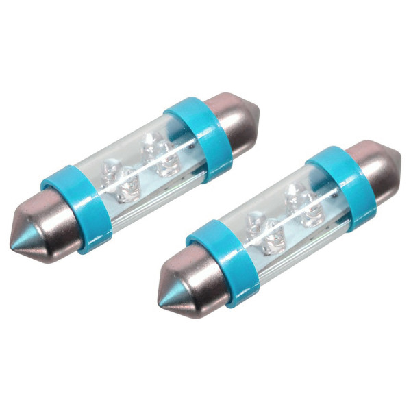 Compass Žárovka 4LED 12V suf. SV8.5 38mm modrá 2ks