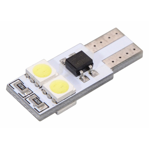Compass Žárovka 4 SMD LED 12V T10 s rezistorem CAN-BUS ready bílá