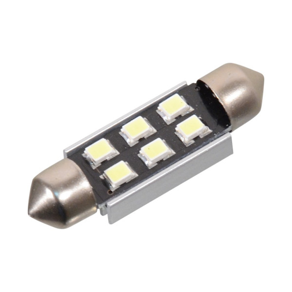 Compass Žárovka 6 SMD LED 12V suf. SV8.5 38mm s rezistorem CAN-BUS bílá