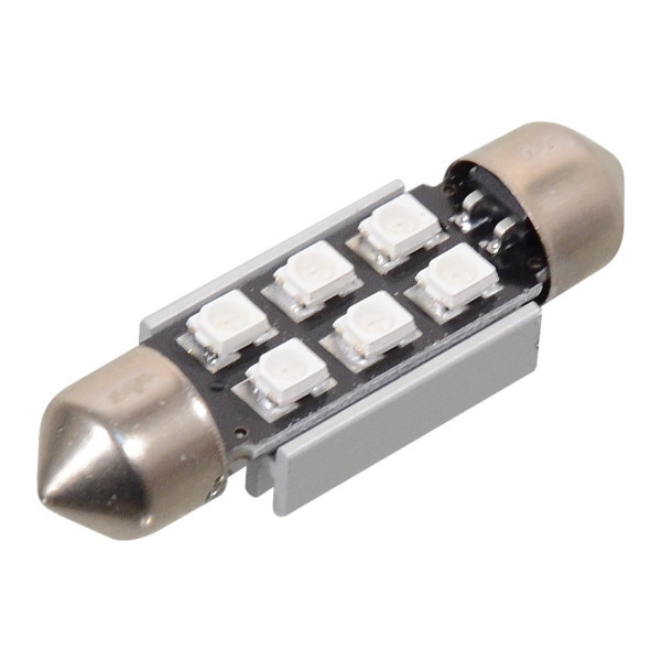 Compass Žárovka 6 SMD LED 12V suf. SV8.5 38mm s rezistorem CAN-BUS modrá