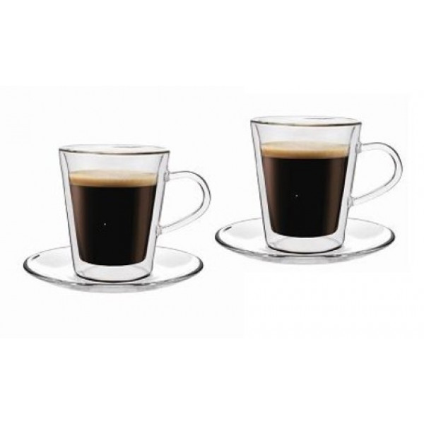 Maxxo Termo skleničky DF909 s podšálkem 2 x 220 ml