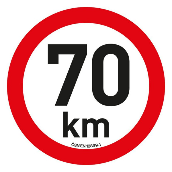 Samolepka omezení rychlosti 70 km/h reflexní (200 mm)