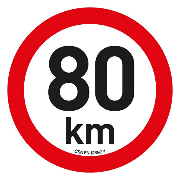 Samolepka omezení rychlosti 80 km/h reflexní (200 mm)