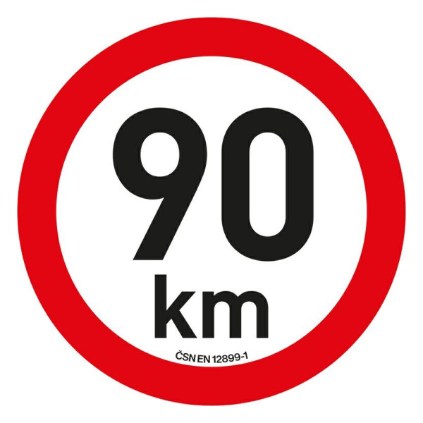 Samolepka omezení rychlosti 90 km/h reflexní (200 mm)