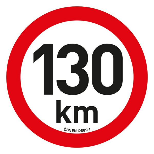 Samolepka omezení rychlosti 130 km/h reflexní (200 mm)