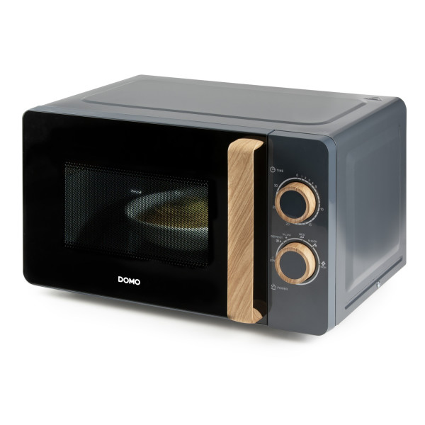 Mikrovlnná trouba - manuál - WOOD YOU - DOMO DO3320, Objem: 20 l, Talíř: 25,5 cm, Výkon: 700 W