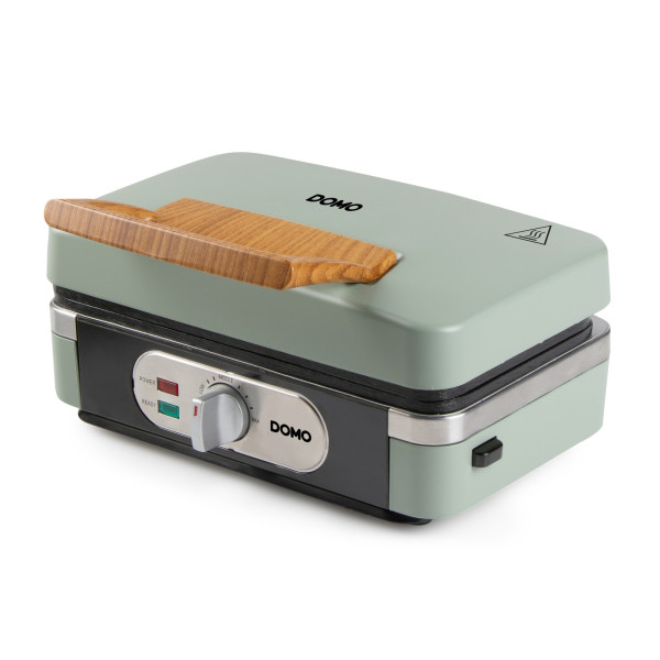 Sendvičovač - Gril - Vaflovač - 3v1 - zelený - DOMO DO9276C, příkon 1 100 W, termostat, zelená barva