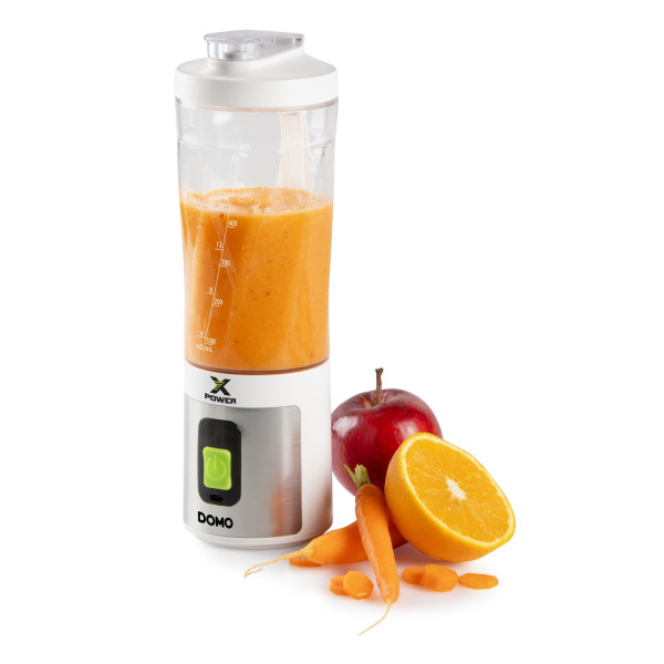Aku smoothie mixér X-Power to go 120W - bílý - DOMO DO752BL, Příkon:120 W, Objem: 600 ml, USB dobíjení, dlouhá výdrž baterie