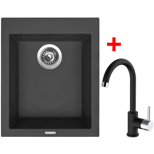 Sinks CUBE 410 Nanoblack+MIX 35 Nanoblack