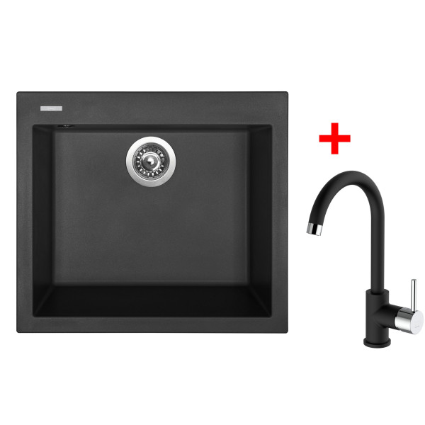 Sinks CUBE 560 Nanoblack+MIX 35 Nanoblack