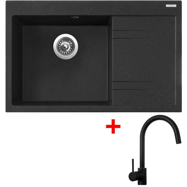 Sinks RIM 780 L Granblack + Vitalia černá matná