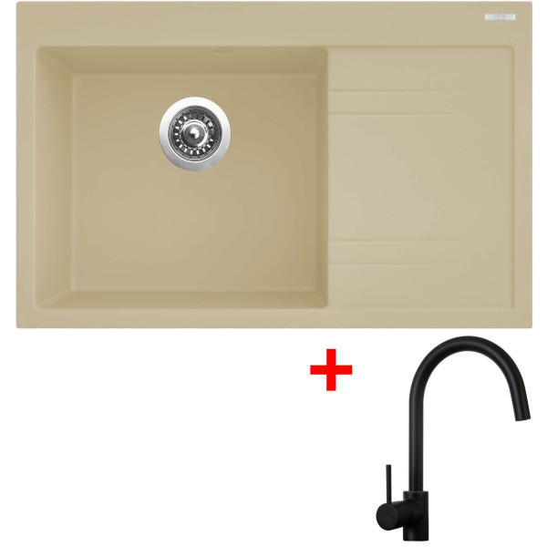 Sinks RIM 780 L Sahara + Vitalia černá matná