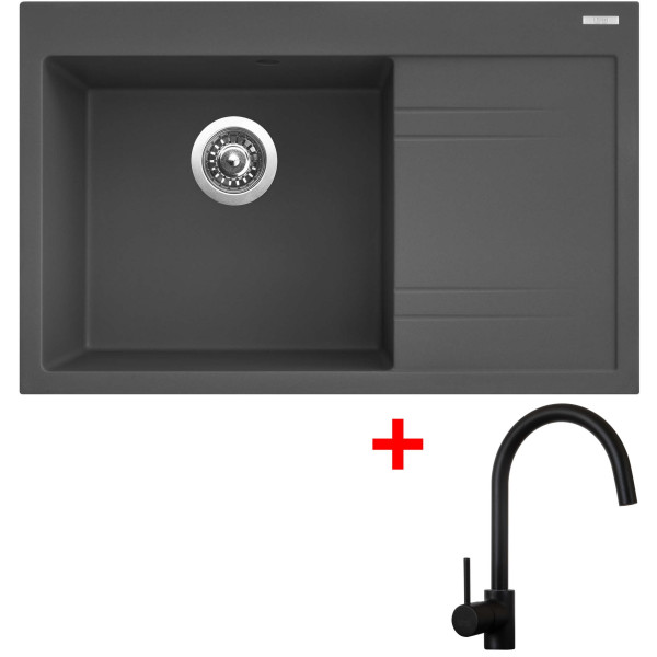 Sinks RIM 780 L Titanium + Vitalia černá matná