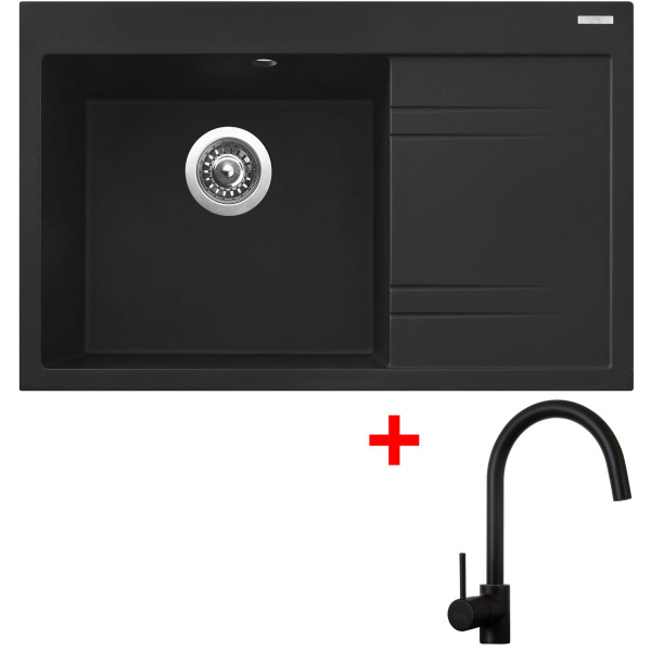 Sinks RIM 780 L Metalblack + Vitalia černá matná