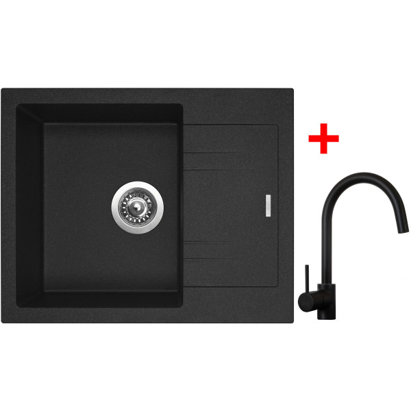 Sinks LINEA 600 Granblack + Vitalia černá matná