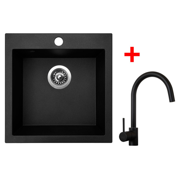 Sinks VIVA 455 Granblack + Vitalia černá matná