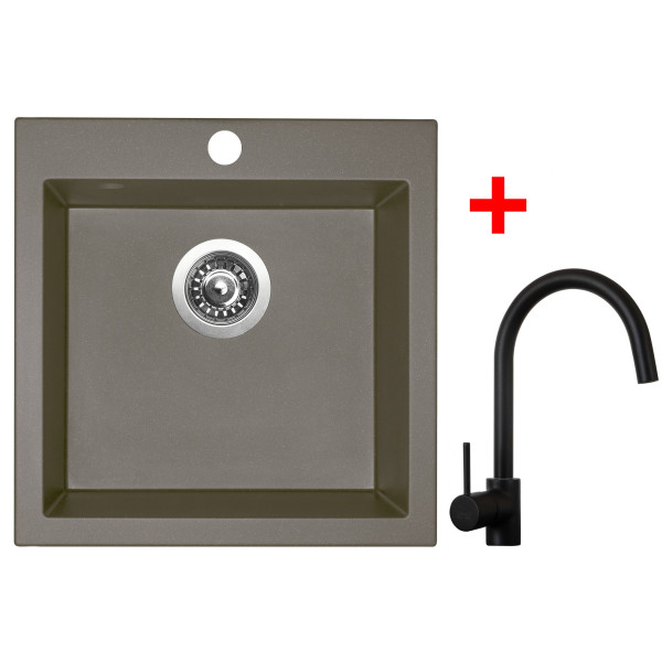 Sinks VIVA 455 Truffle + Vitalia černá matná