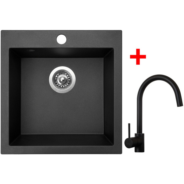 Sinks VIVA 455 Metalblack + Vitalia černá matná