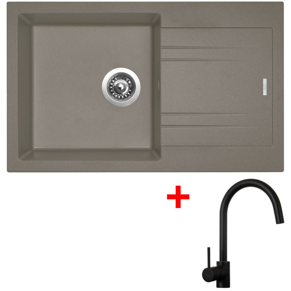 Sinks LINEA 780 Truffle + Vitalia černá matná