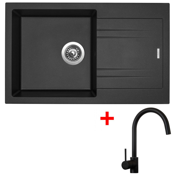 Sinks LINEA 780 Metalblack + Vitalia černá matná