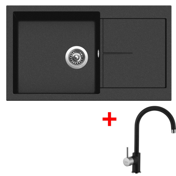 Sinks INFINITY 860 Metalblack + Vitalia GR
