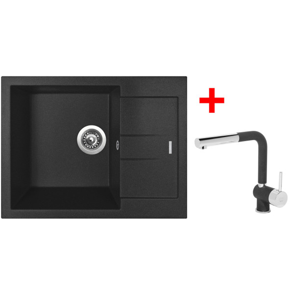 Sinks AMANDA 650 Metalblack + Mix 3 P GR