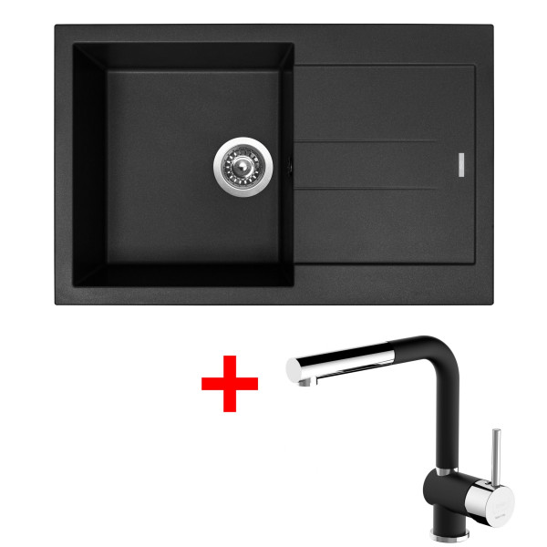 Sinks AMANDA 780 Pureblack + Mix 3 P GR N6