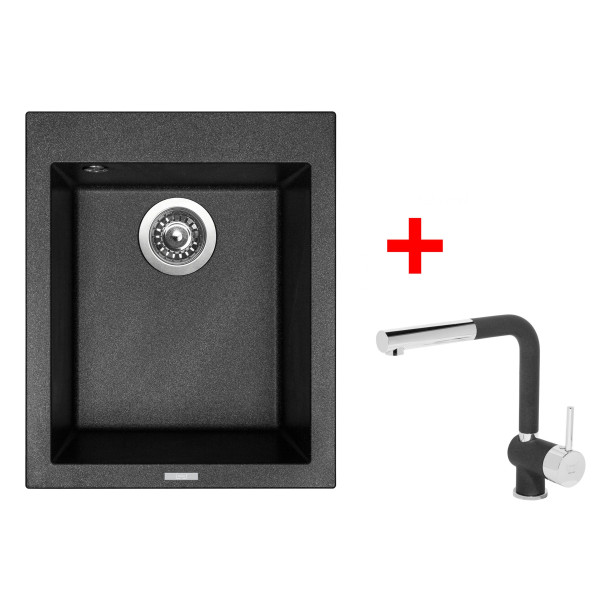 Sinks CUBE 410 Metalblack + Mix 3 P GR