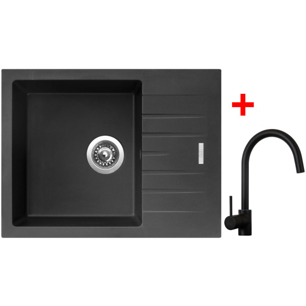 Sinks PERFECTO 650 Pureblack + Vitalia černá matná