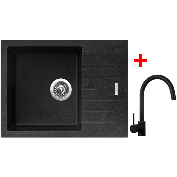 Sinks PERFECTO 650 Granblack + Vitalia černá matná