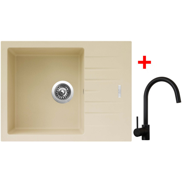 Sinks PERFECTO 650 Sahara + Vitalia černá matná
