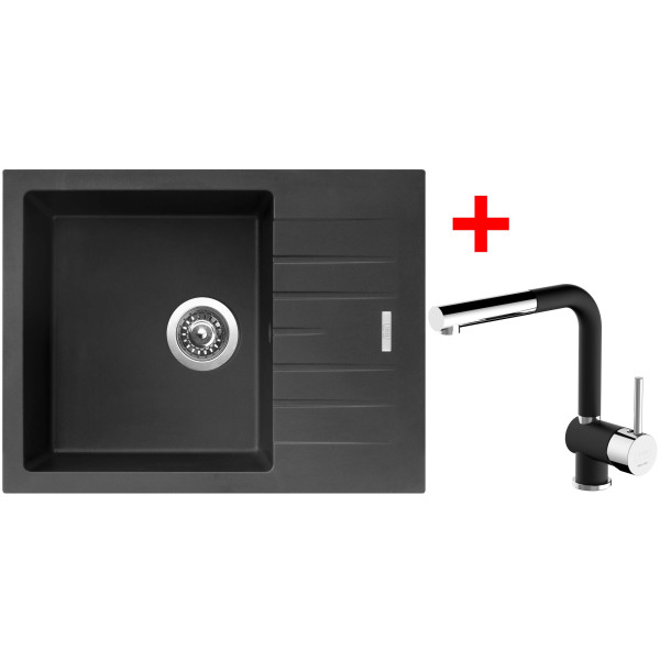 Sinks PERFECTO 650 Pureblack + Mix 3 P GR N6