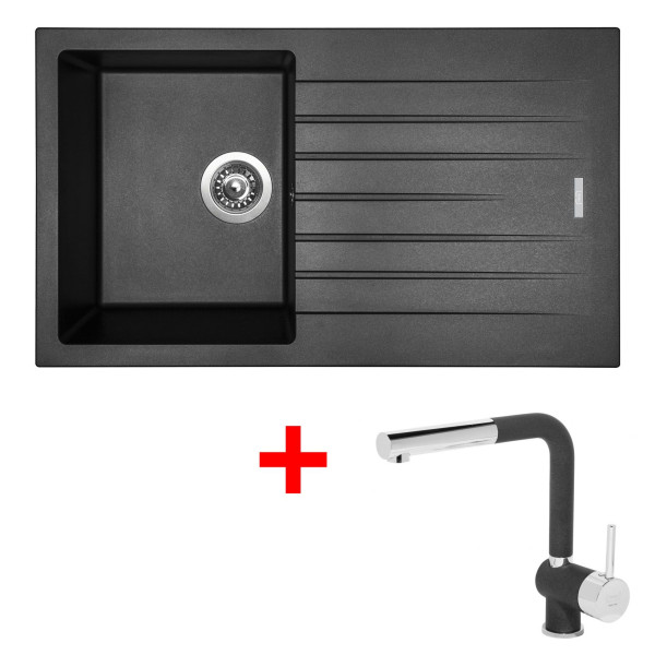 Sinks PERFECTO 860 Metalblack + Mix 3 P GR