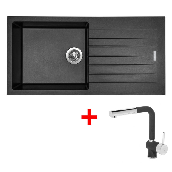 Sinks PERFECTO 1000 Metalblack + Mix 3 P GR