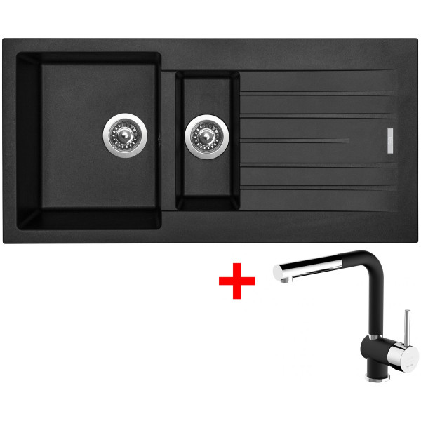 Sinks PERFECTO 1000.1 Pureblack + Mix 3 P GR N6