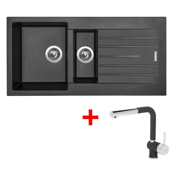 Sinks PERFECTO 1000.1 Metalblack + Mix 3 P GR