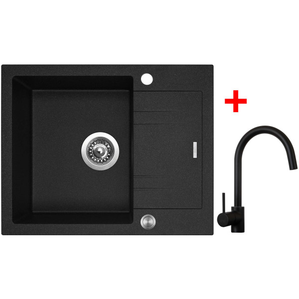 Sinks LINEA 600 XC Granblack + Vitalia černá matná
