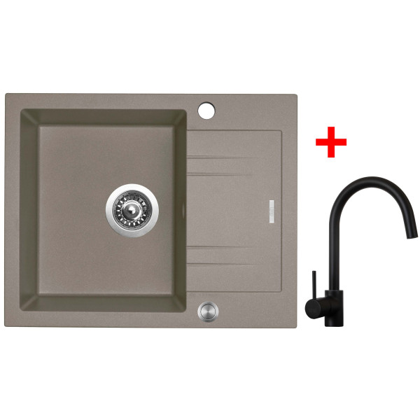 Sinks LINEA 600 XC Truffle + Vitalia černá matná