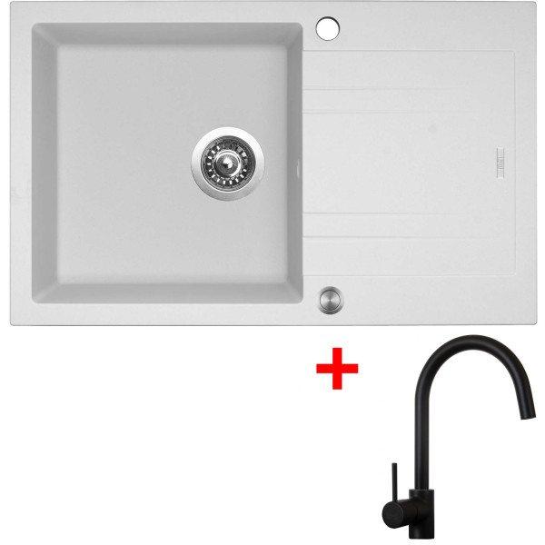 Sinks LINEA 780 XC Milk + Vitalia černá matná