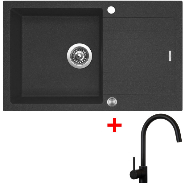 Sinks LINEA 780 XC Granblack + Vitalia černá matná