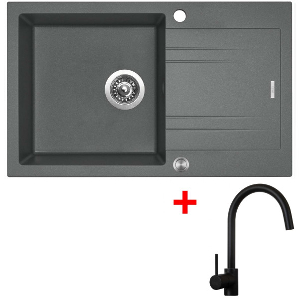 Sinks LINEA 780 XC Titanium + Vitalia černá matná