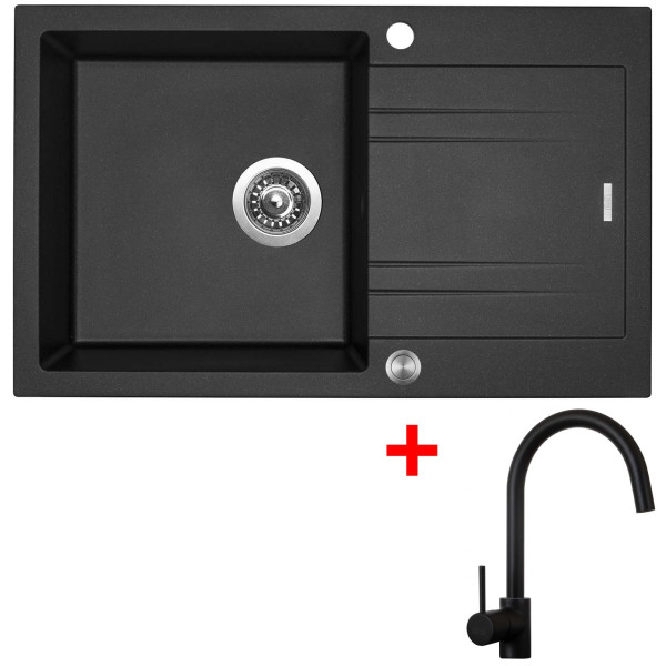 Sinks LINEA 780 XC Metalblack + Vitalia černá matná