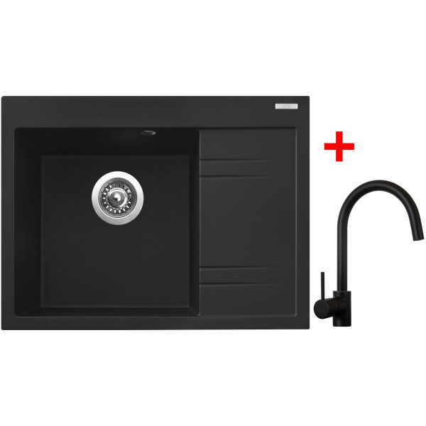 Sinks RIM 650 L Metalblack + Vitalia černá matná