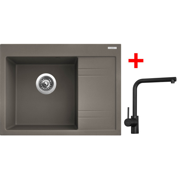 Sinks RIM 650 L Truffle + Elka černá matná