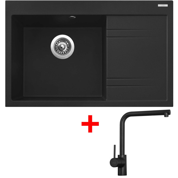Sinks RIM 780 L Metalblack + Elka černá matná