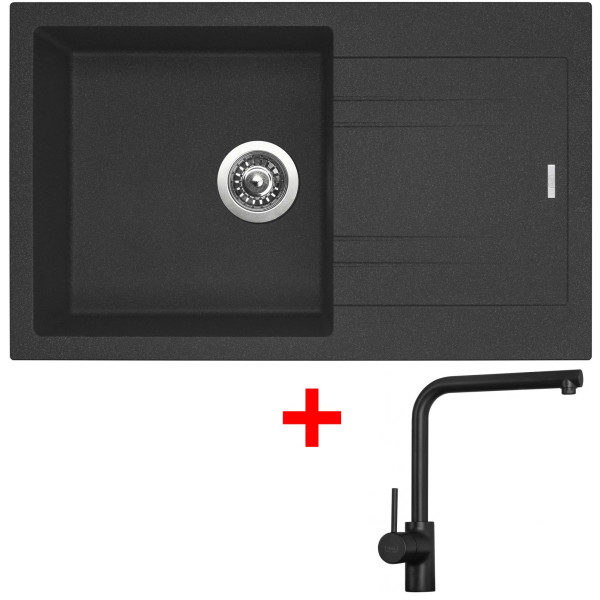 Sinks LINEA 780 Granblack + Elka černá matná