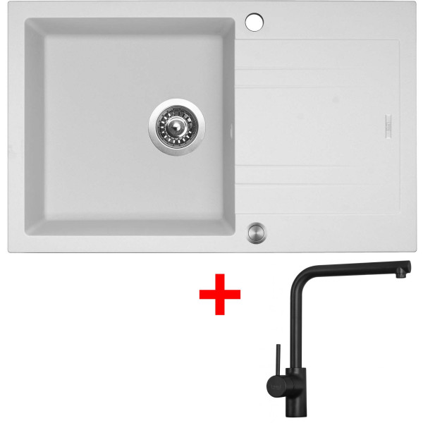 Sinks LINEA 780 XC Milk + Elka černá matná