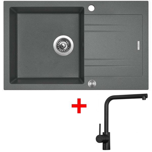 Sinks LINEA 780 XC Titanium + Elka černá matná