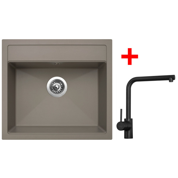 Sinks SOLO 560 Truffle + ELKA Černá matná