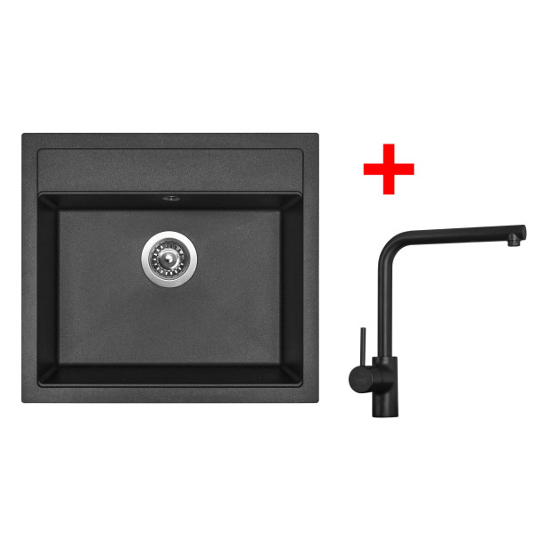 Sinks SOLO 560 Metalblack + ELKA Černá matná